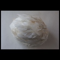 Stephen Turner, Exbury Egglet (Resurrection Egg) Dove feathers, 120mm length x 80mm max diameter, 2014